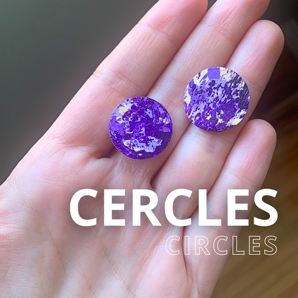 Boucles d'oreilles - Cercles MAUVES