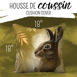 Housse de coussin 18'' x 18'' - Lièvre