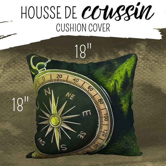 Housse de coussin 18'' x 18'' - Boussole